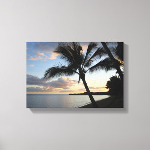 Tropical Palm Sunset Hawaiian Print Leinwanddruck