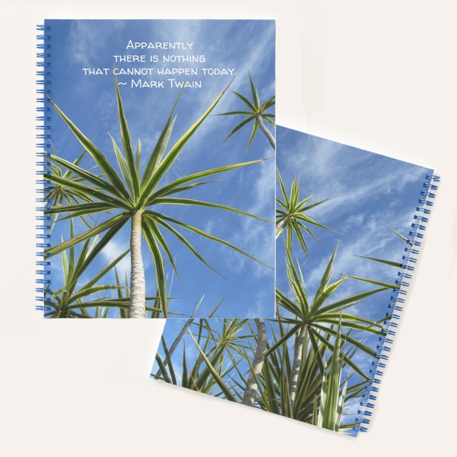 Tropical Palm Tree against Blue Sky Notizbuch (Von Creator hochgeladen)