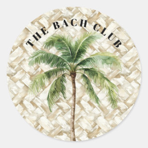 Tropical Palm Tree   Bach Club Runder Aufkleber