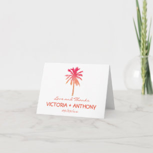 Tropical Palm Tree Beach Hochzeit Dankeskarte
