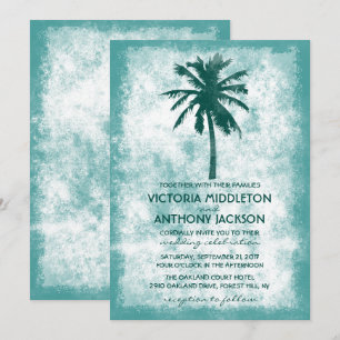 Tropical Palm Tree Beach Hochzeit Einladung