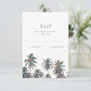 Tropical Palm Tree Beach Hochzeit RSVP Karte