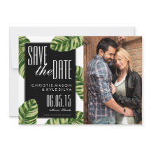 Tropical Palm Tree Beach Hochzeit Save the Date