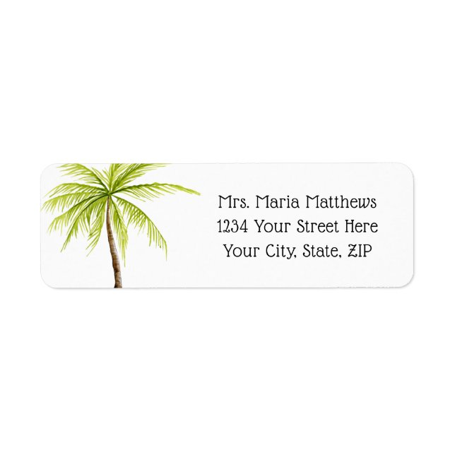 Tropical Palm Tree Beach Hochzeitsplatten (Vorne)
