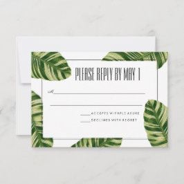Tropical Palm Tree Beach RSVP Card