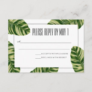 Tropical Palm Tree Beach RSVP Card Karte