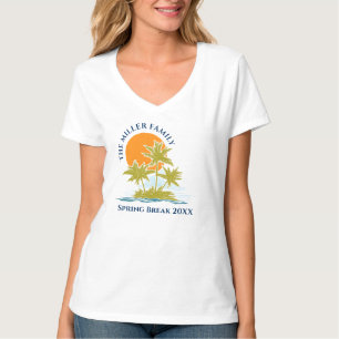 Tropical Palm Tree Beach Trip Sunset Niedliche Cus T-Shirt