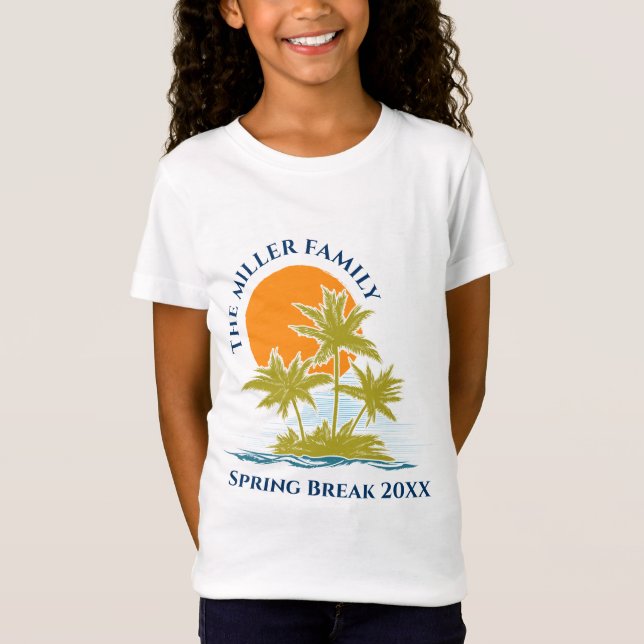Tropical Palm Tree Beach Trip Sunset Niedliche Cus T-Shirt (Vorderseite)