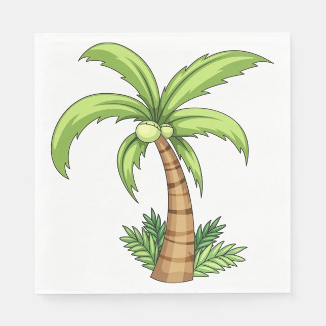 Tropical Palm Tree Beach und Island Vibes Serviette (Vorderseite)