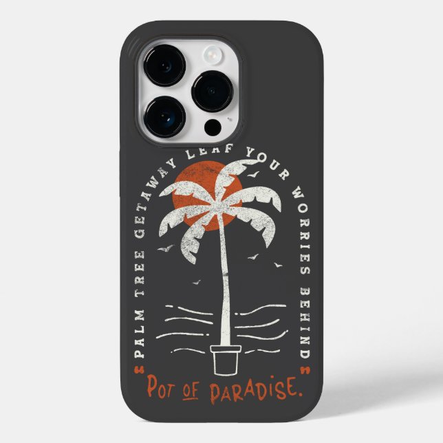 Tropical Palm Tree Beach Vibes Summer Sun Retro Case-Mate iPhone Hülle (Rückseite)