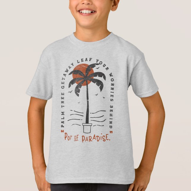 Tropical Palm Tree Beach Vibes Summer Sun Retro T-Shirt (Vorderseite)