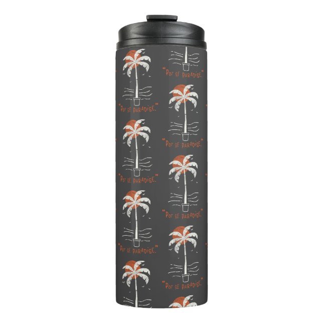 Tropical Palm Tree Beach Vibes Summer Sun Retro Thermosbecher (Vorderseite)