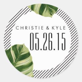 Tropical Palm Tree Beach Wedding Sticker