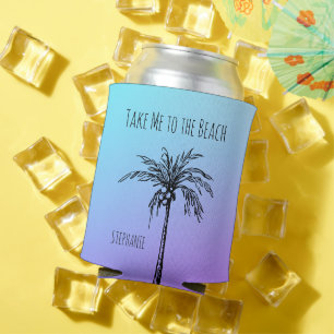 Tropical Palm Tree Black Blue Lila Sky Custom Dosenkühler