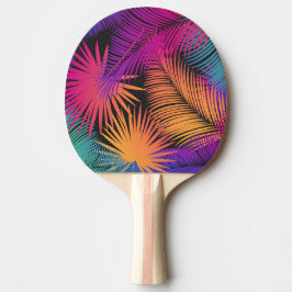 Tropical Palm Tree Blätter Jungle Rainbow Tischtennis Schläger