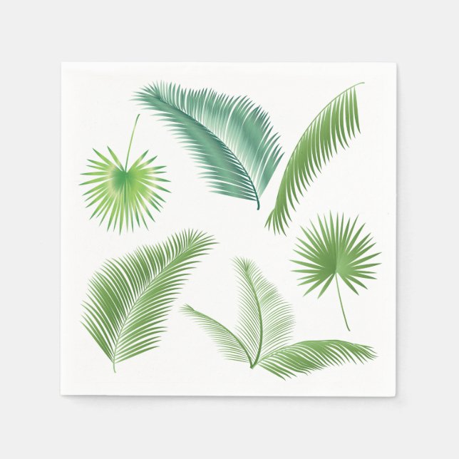 Tropical Palm Tree Blätter Muster Aquarell Trend Serviette (Vorderseite)