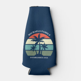 Tropical Palm Tree Blue Sunset Beach Party Summer Flaschenkühler