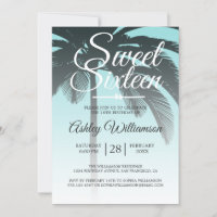 Tropical Palm Tree Blue Sweet 16. Geburtstag