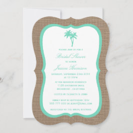 Tropical Palm Tree Burlap Beach Brautparty Einladung