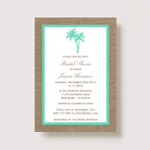 Tropical Palm Tree Burlap Beach Brautparty