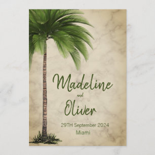 Tropical Palm Tree Elegant Moderne, stilvolle Hoch Einladung