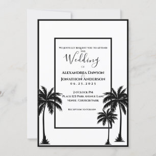 Tropical Palm Tree Elegante Hochzeit Einladung