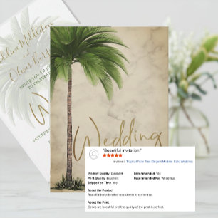 Tropical Palm Tree Elegante Moderne Hochzeit Einladung
