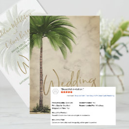 Tropical Palm Tree Elegante Moderne Hochzeit Einladung