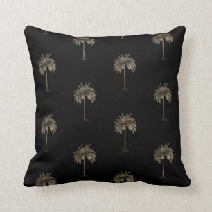 Tropical Palm Tree Elegantes Schwarzes Modern Stil Kissen