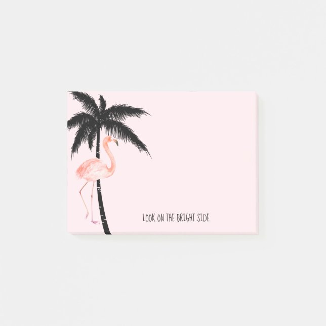 Tropical Palm Tree Flamingo Post-it Klebezettel (Vorderseite)