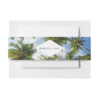 Tropical Palm Tree Florida Beach Wedding Einladungsbanderole