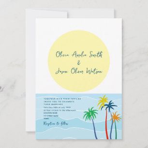 Tropical Palm Tree Foto Wedding Einladung
