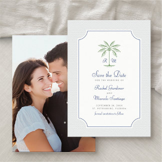 Tropical Palm Tree Foto Wedding Save the Date