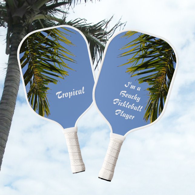 Tropical Palm Tree Fronds Sky Blue individuell anp Pickleball Schläger (Von Creator hochgeladen)