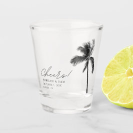 Tropical Palm Tree Gastgeschenk Hochzeit Cheers Mo Schnapsglas
