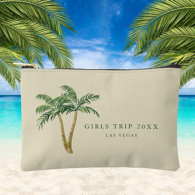 Tropical Palm Tree Girls Tour Custom Modern Zubehörtasche (Von Creator hochgeladen)