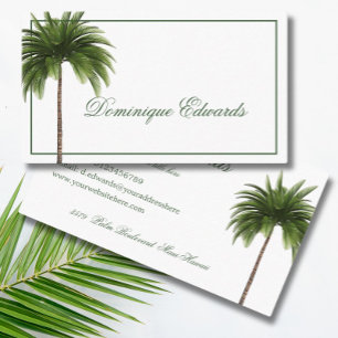Tropical Palm Tree Green Stilvoll Beruflich Visitenkarte