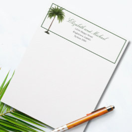 Tropical Palm Tree Green stilvoll Briefbogen