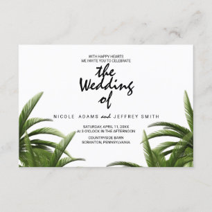 Tropical Palm Tree Green Wedding Card Einladung