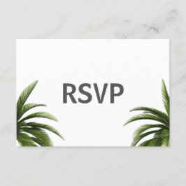 Tropical Palm Tree Green Wedding RSVP Einladung