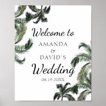 Tropical Palm Tree Greenery Beach Hochzeit Empfang