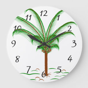 Tropical Palm Tree Große Wanduhr