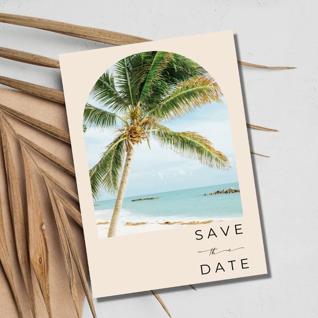 Tropical Palm Tree Key West Beach Hochzeit Save The Date (Tropical Palm Tree Key West Beach Wedding Save The Date)