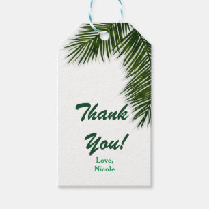 Tropical Palm Tree Leaf Elegante Wedding Gefallen Geschenkanhänger