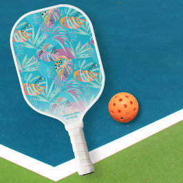 Tropical Palm Tree Leaf Muster Individuelle Name T Pickleball Schläger