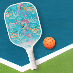 Tropical Palm Tree Leaf Muster Individuelle Name T Pickleball Schläger