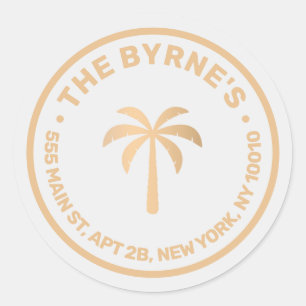 Tropical Palm Tree Modern Runder Aufkleber