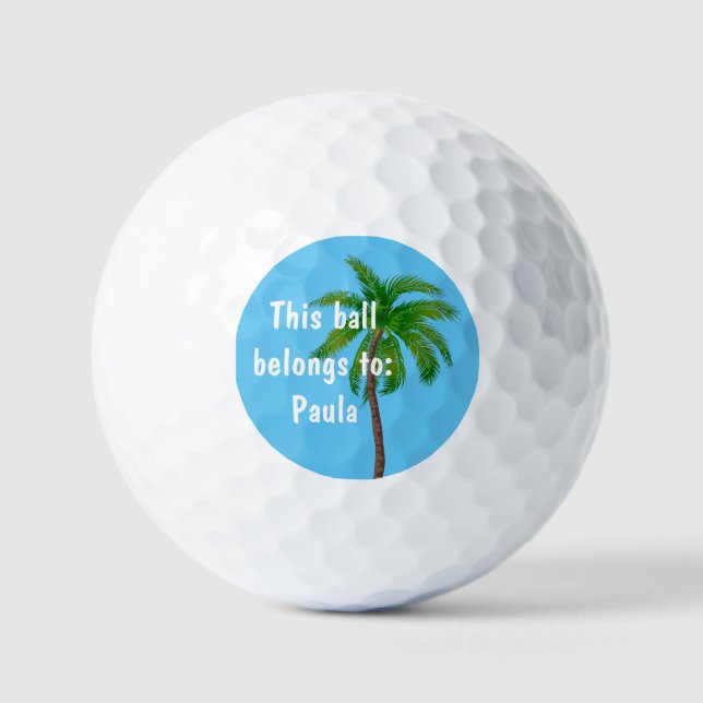 Tropical Palm Tree Monogram Golfball (Vorderseite)