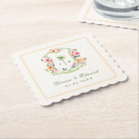Tropical Palm Tree Monogram Summer Beach Wedding