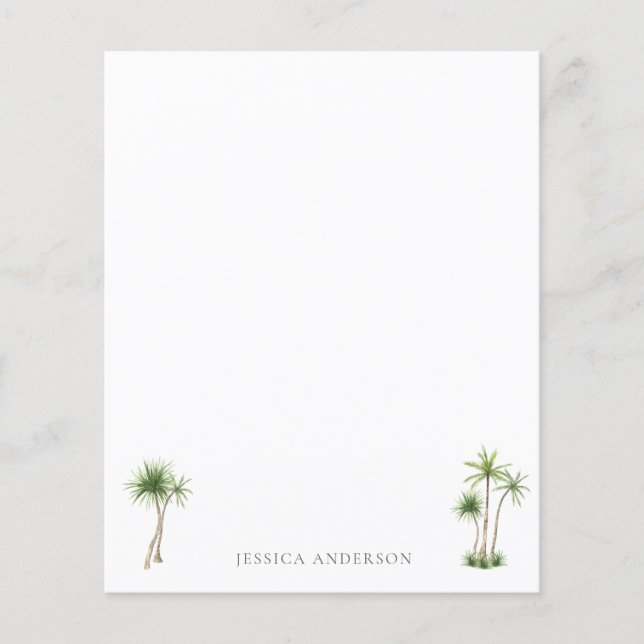 Tropical Palm Tree Name Stationery (Vorderseite)